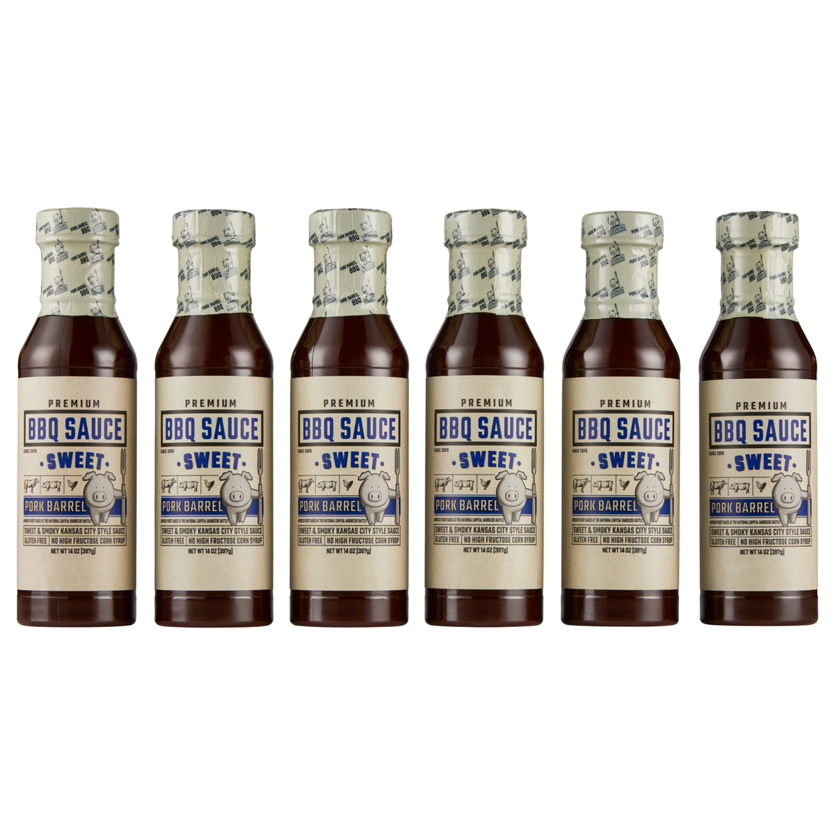 Sweet BBQ Sauce 6 Pack Case Pork Barrel BBQ