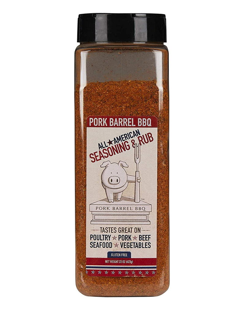 An image of the 22 oz jar of the All American spice rub