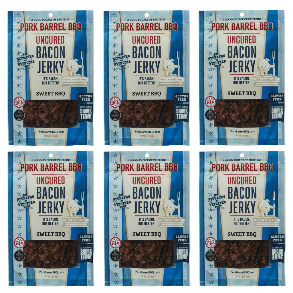 Sweet BBQ Bacon Jerky - 6 Bag Pack